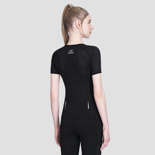 DESCENTE迪桑特 WOMENS RUNNING系列 女子短袖针织衫 D3232RTS09 BK-黑色 S(160/80A)