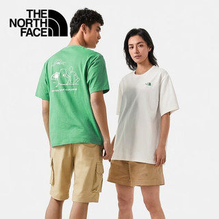 北面（The North Face）北面纯棉短袖T恤情侣款小熊户外舒适透气上新88BQ N3N/白色 XL/180（建议拍小一码）