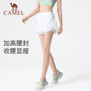 骆驼（CAMEL）运动裤短裤女防走光夏季瑜伽裤高腰健身裤三分裤训练跑步裤子 Y23BA40041，丝绒绿 S