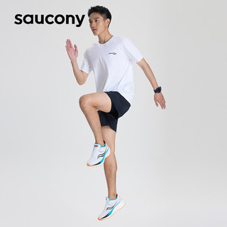 Saucony索康尼夏季运动短裤男防走光无痕透气轻薄跑步运动裤子 黑1 M(170/80A)