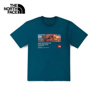 北面（The North Face）短袖T恤男户外舒适透气夏季新款81N7 EFS/蓝色 XL/180