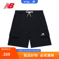 NEW BALANCE23年男款夏季舒适透气简约系带运动休闲运动短裤5VD24043-BK