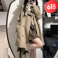GZCCIIACA短款风衣女小个子2023春季新款英伦风卡其色韩系风格穿搭春秋外套 卡其色 M