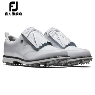 Footjoy高尔夫球鞋女鞋 FJ Premiere新款女士golf可拆卸流苏款有钉鞋防滑 白银99043 35