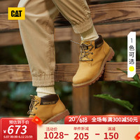 CAT卡特男鞋2023春夏新款男女同款户外休闲工鞋经典牛皮防滑大黄靴 黄色 40