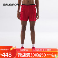 萨洛蒙（Salomon）男款 户外运动轻便透气快干跑步越野短裤 SENSE AERO 5' SHORTS 火红色 C18703 M