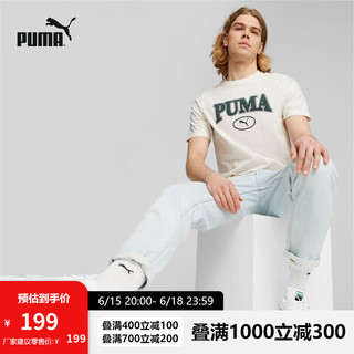 PUMA 彪马 官方 新款男子休闲纯棉圆领短袖T恤 SQUAD TEE 679596 白色-65