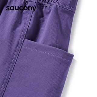 Saucony索康尼运动短裤女裤23夏季新款跑步短裤梭织运动裤透气短裤子 烟雾紫-2 L（170/76A）