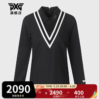 PXG高尔夫服装女士长袖POLO衫23款 舒适透气拼接假两件golf运动T恤  PHMPW211021 黑色 XS