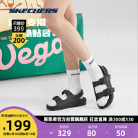 SKECHERS 斯凯奇 泡泡鞋丨Skechers厚底凉鞋凉鞋子女百搭111597 全黑色/BBK 36