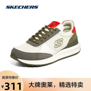 斯凯奇Skechers可颂鞋2023春男网面板鞋210437白色/多彩色/WMLT 41.5