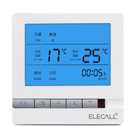 ELECALL 伊莱科 地暖温控器中央空调温控面板电地暖水地暖智能开关面板 EK8805FB 两管制 不带遥控功能