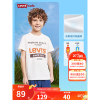 Levi's 李维斯童装男童短袖T恤2023夏季新款儿童休闲短T上衣 糖果白 160/80