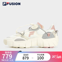 斐乐（FILA）FUSION斐乐潮牌脊骨鞋BONE女鞋2023夏新款轻便透气休闲鞋潮 奶白/珍珠色-GS 36