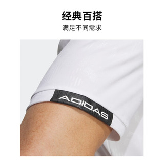 adidas阿迪达斯官方男装夏新款印花高尔夫运动短袖POLO衫HT6846 白 A/L