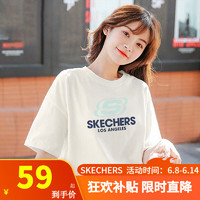 SKECHERS 斯凯奇 t恤女   情侣款    纯棉圆领短袖