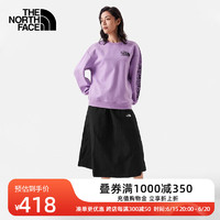 北面（The North Face）针织卫衣女圆领宽松户外舒适透气概念性印花23年春季上新7WEE HCP/紫色 XXL/175