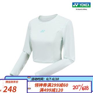 YONEX /尤尼克斯 215173BCR 2023SS训练系列 女款 羽毛球服 运动T恤yy 浅水绿色 L