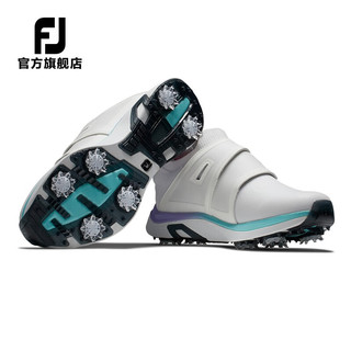 Footjoy高尔夫球鞋女士FJ 23新款有钉鞋HyperFLex golf球鞋轻量防泼水 白/紫/蓝 98170 8=39码