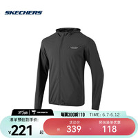 斯凯奇（SKECHERS）男子针织连帽外套 P223M075-0018 XXXL