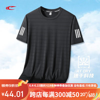 赛琪（SAIQI）短袖t恤男士夏季冰丝速干衣情侣运动上衣打底衫女 黑色 5XL