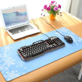 灵蛇 游戏鼠标垫 超大电脑桌垫  加厚办公桌键盘垫  精密包边 防滑 可水洗 P31霜花