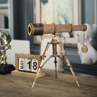 若客ROKR 木质积木拼装模型 单筒望远镜