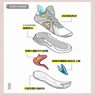 安踏（ANTA）空域4｜水泥克星篮球鞋男夏季实战透气耐磨减震男士训练运动鞋子 象牙白-3 6.5(男39)