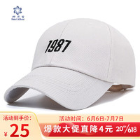 好乐宝（haolebao）棒球帽 男女士经典时尚鸭舌帽休闲户外遮阳运动品牌帽子 1987米白