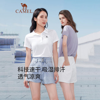 骆驼（CAMEL）户外翻领速干T恤女款春夏POLO衫情侣速干短袖上衣男 A1S2RL105H