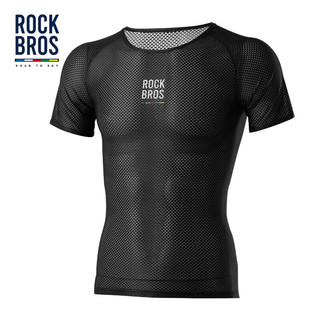 洛克兄弟（ROCKBROS）天路系列骑行排汗衫男女速干T恤上衣透气公路短袖打底衫 黑色 XL