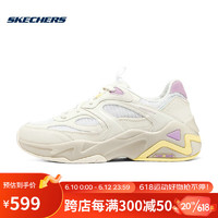 斯凯奇气泡熊猫鞋丨Skechers2023春款女子老爹鞋休闲运动鞋 149983-NTPH 自然色/蜜桃色 37