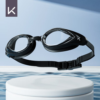 Keep泳镜防水防雾高清男女近视度数游泳眼镜潜水装备黑色近视版200度