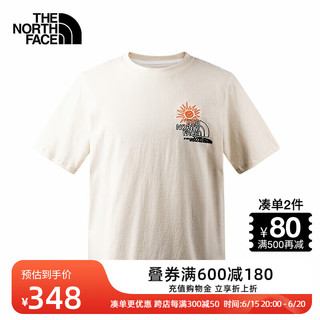 北面（The North Face）北面短袖T恤男户外春季上新812D AI0/米色 M/175(建议拍小一码）