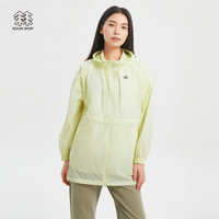 KOLON SPORT/可隆防晒衣 女子户外中长款宽松A字版型露营运动徒步皮肤衣 LKJK3MT560-MI 薄荷绿 165/M