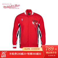 MITCHELL & NESS出场服训练服AU热身服 92赛季 NBA公牛队 MN男士外套运动服 红色 S