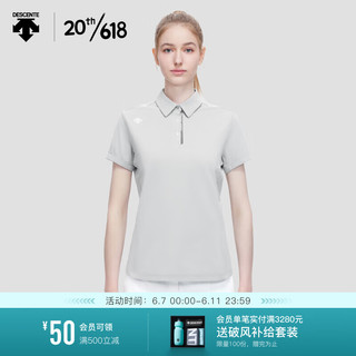 DESCENTE迪桑特 WOMENS TRAINING系列 女子短袖POLO衫D3292TPS34C LG-浅灰色 M(165/84A)