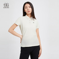 KOLON SPORT可隆女款短袖POLO衫网孔透汽运动T恤 奶白色MK 160/S