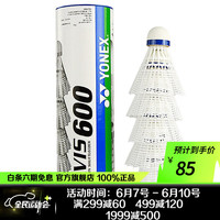 YONEX 尤尼克斯羽毛球yy尼龙球室内外飞行稳定耐打娱乐训练塑料球 M600 白色中速