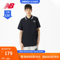 NEW BALANCE NB官方23新款男款舒适休闲百搭Polo衫短袖T恤 BK MT01983 M