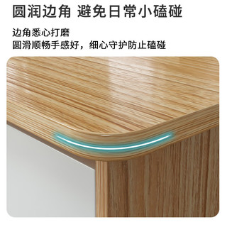木匠印记电脑桌台式办公书桌多功能带抽屉钢木结构办公室桌子 深胡桃色120cm