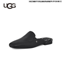 UGG夏季女士单鞋穆勒鞋纯色休闲舒适时尚粗跟凉拖鞋 BLLE | 皮革黑色 36鞋内长22CM