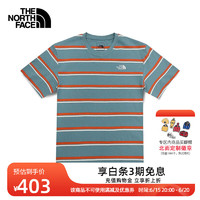 北面（The North Face）短袖条纹T恤男户外舒适透气新款7WDP LV2/蓝色 L/175