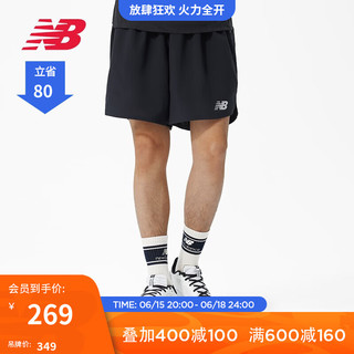 NEW BALANCE NB官方23新款男款休闲舒适腰部口袋短裤跑步运动裤 BK AMS21271 M