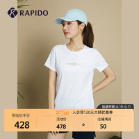 Rapido 雳霹道 2023年夏季新款女子圆领休闲短袖上衣T恤衫CP3442S38 白色 155/80A