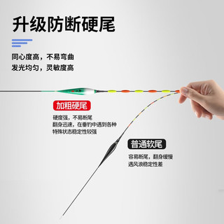 芦王远投大物夜光漂醒目日夜两用鱼漂鲢鳙浮漂LED路滑电子漂硬尾 FR-1-2# 吃铅5.0g 7目LED串串尾