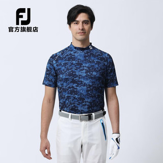 Footjoy新款高尔夫服装新款春夏男士抗菌速干防紫外线弹力golf短袖圆领衫 80477-迷彩黑 S