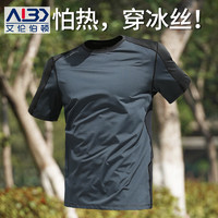 艾伦伯顿（Alen Botun）运动t恤男士夏季薄款冰丝跑步短袖宽松速干半袖透气上衣训练衣服 N013 XL