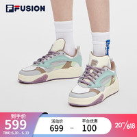 斐乐（FILA）FUSION斐乐潮牌篮球鞋蝙蝠鞋女鞋2023夏低帮休闲板鞋运动鞋 消逝蓝/日岩灰-BG 36.5