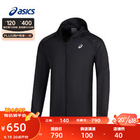 亚瑟士ASICS运动夹克男子轻量外套舒适跑步运动上衣 2011C858-001 黑色 M